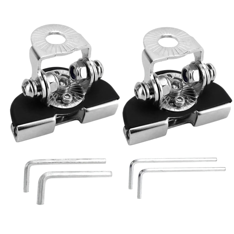 2pc Universal Hood LED Light Bracket – No-Drill Off-Road Mount LED Light Bracket Axl Silver