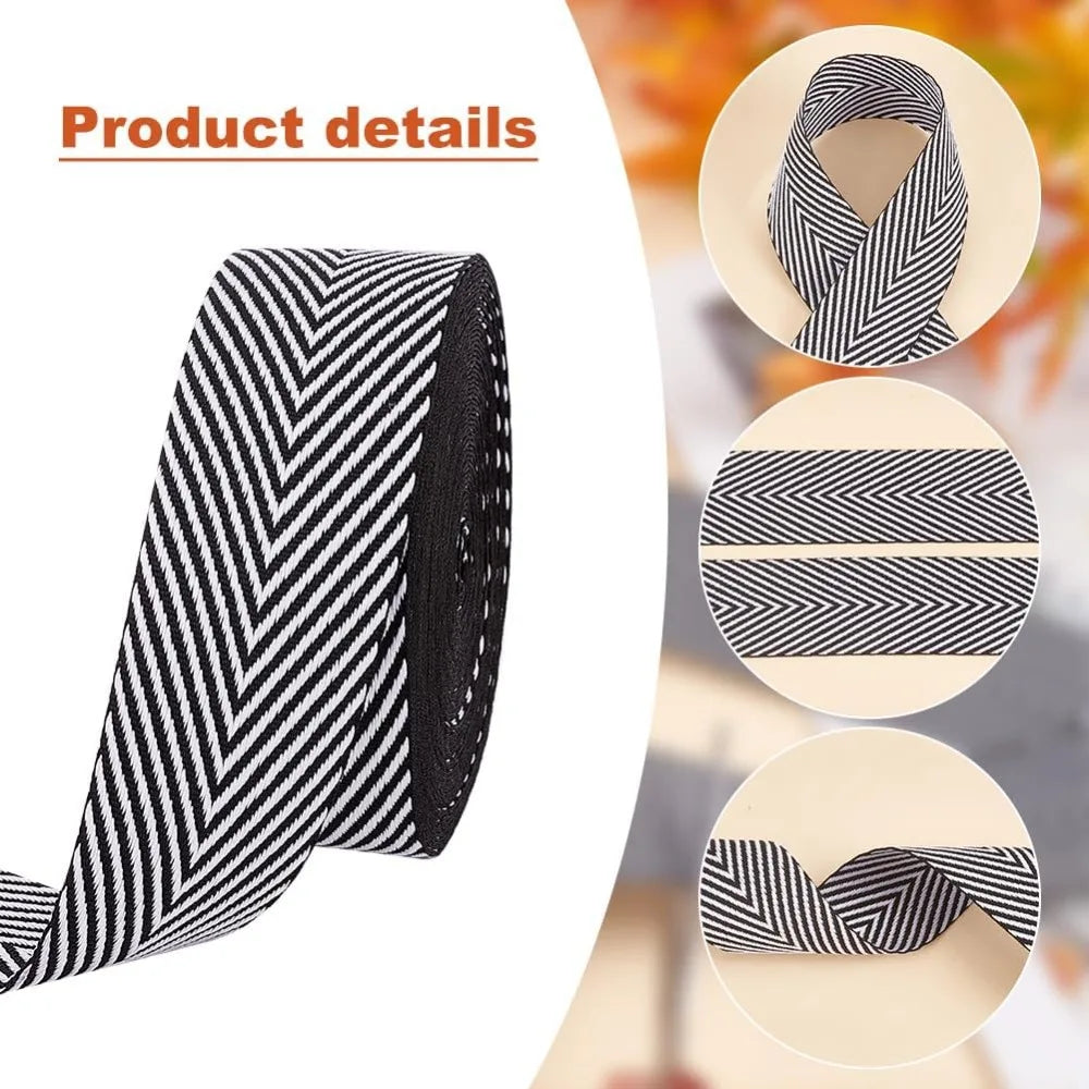 Black Herringbone Twill Tape Ribbon 40mm – Polyester Webbing Twill Tape Ribbon Axl