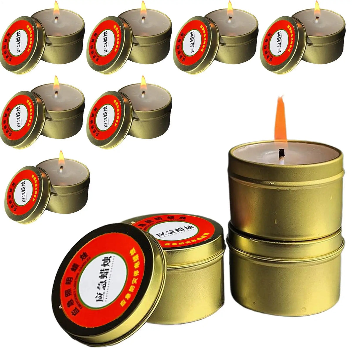 Survival Jar Candles – Unscented 3-Wick Long Burning, 10 Pack Survival Jar Candles Axl