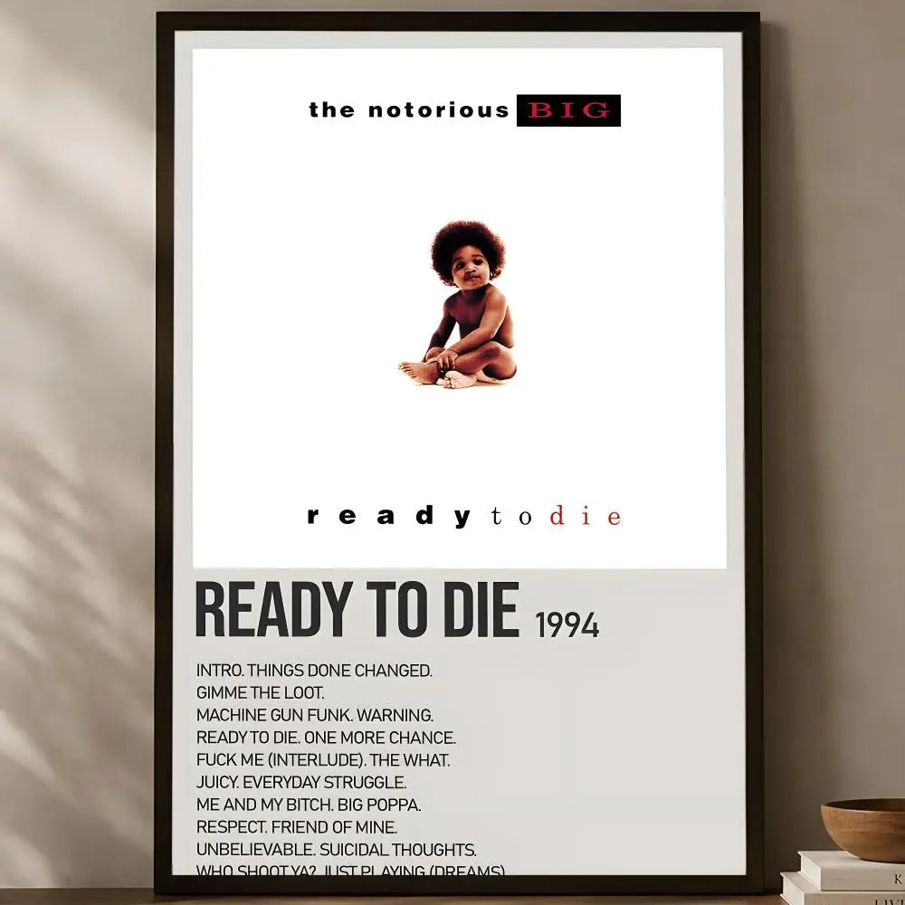 Notorious B.I.G. Self-Stick HD Wall Art Poster | Waterproof Wall Art Poster Axl White09 60X90cmNoframe