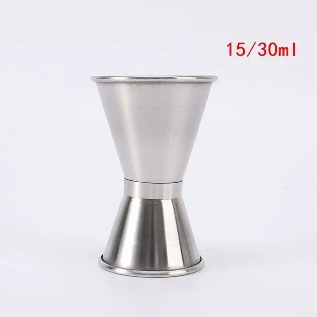 Stainless Steel Jigger Set – 4 Dual-Sided Bartender Measure Cups Bar Jigger Set Axl 15 30ml edge curl