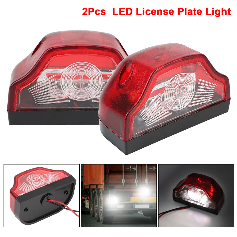 LED License Plate Lights for Truck & Trailer – 12V-24V 2Pcs E9 License Plate Light Axl