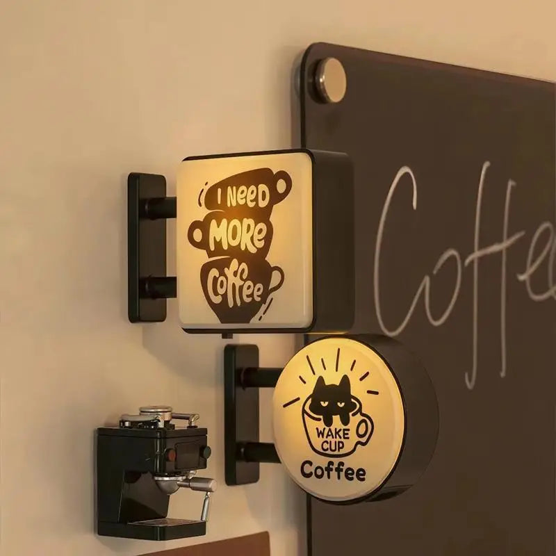 LED Mini Lightbox Fridge Magnet – Cute Cat & Coffee Decor LED Fridge Magnet Axl