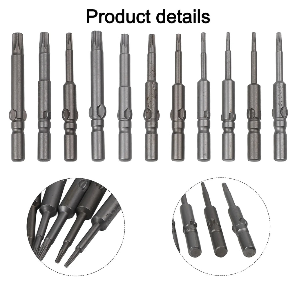Torx Screwdriver Bit Set 6mm Round Shank | 6 or 11 Piece Screwdriver Bit Set Axl