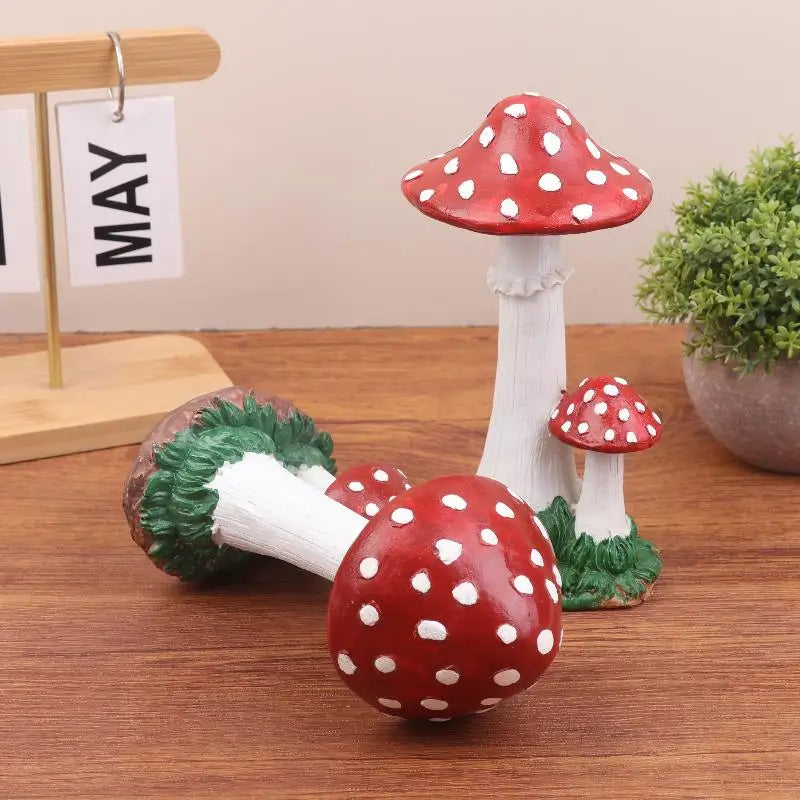 Resin Mushroom Garden Ornament – Indoor & Outdoor Decor Sculpture Garden Ornament Axl