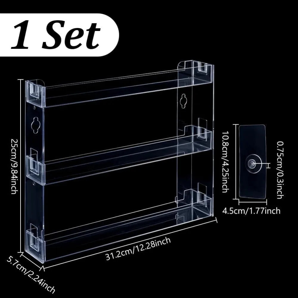 3-Tier Acrylic Trading Card Wall Display Shelf | Clear Organizer Card Display Shelf Axl