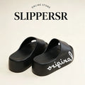 Women's Chunky Platform Sandals – Anti-Slip Letter Print Platform Sandals Axl black 39-40
