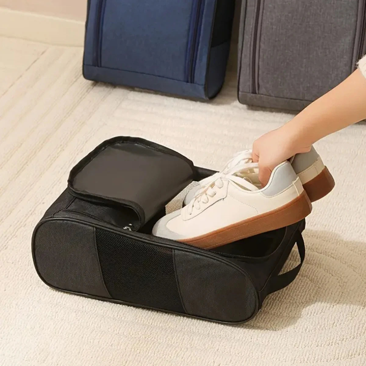 Portable Golf Shoe Bag – Breathable Oxford Cloth Carrier Sports Shoe Bag Axl
