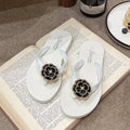 Women's Camellia Flip-Flops – Flat Casual Beach Sandals Women's Flip-Flops Axl White 40