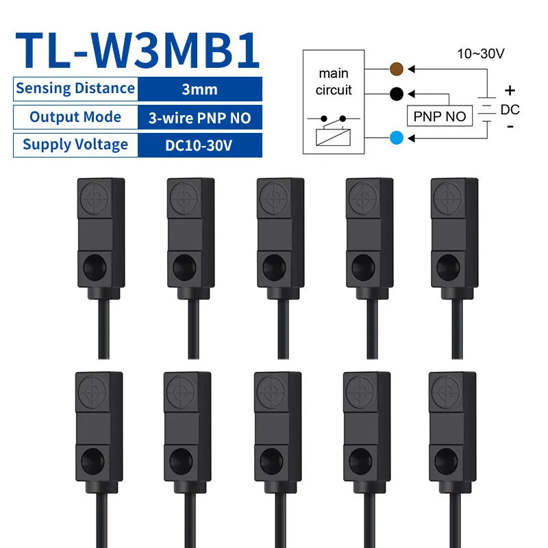 10Pcs Inductive Proximity Sensor 3-Wire NPN PNP NO NC | TL-W Series Proximity Sensor Axl TL-W3MB1 10pcs