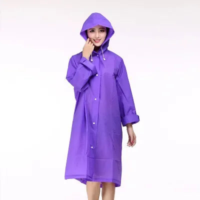 Women's Waterproof Rain Poncho – Clear Yellow Nylon Raincoat Women's Rain Poncho Axl Purple M