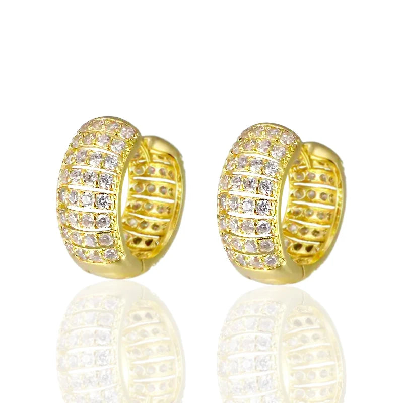 Huitan Cubic Zirconia Hoop Earrings – Women's Fashion Jewelry Hoop Earrings Axl