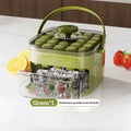 50-Grid Double Layer Ice Cube Tray with Lid | Reusable Mold Ice Cube Tray Axl green As whown