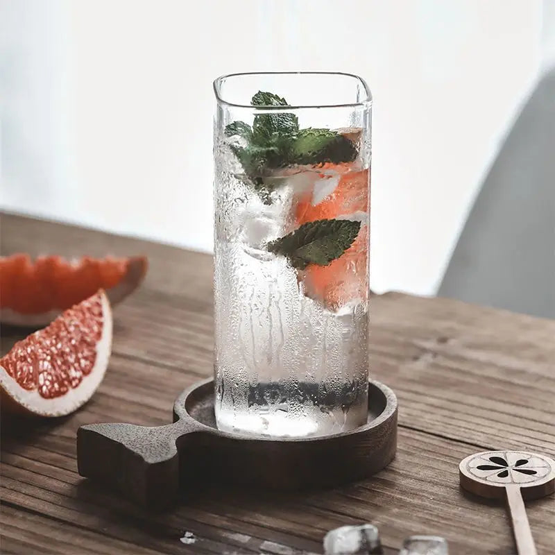 KEMORELA Square Borosilicate Glass – Large Capacity Drink Cup Borosilicate Drinking Glass Axl