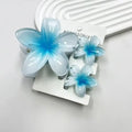 3-Pack Gradient Plumeria Flower Hair Claw Clips – Acrylic Set Flower Hair Clips Axl Blue
