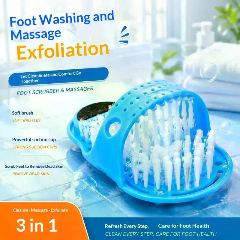Shower Foot Scrubber with Pumice Stone & Suction Cups Foot Scrubber Brush Axl