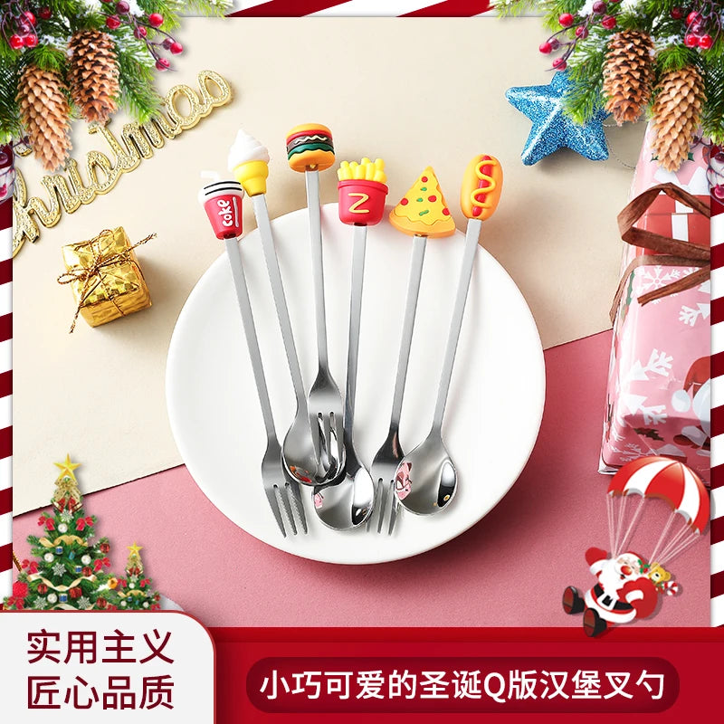 Christmas Stainless Steel Cutlery Set – Cartoon Knife Fork Spoon Holiday Cutlery Set Axl