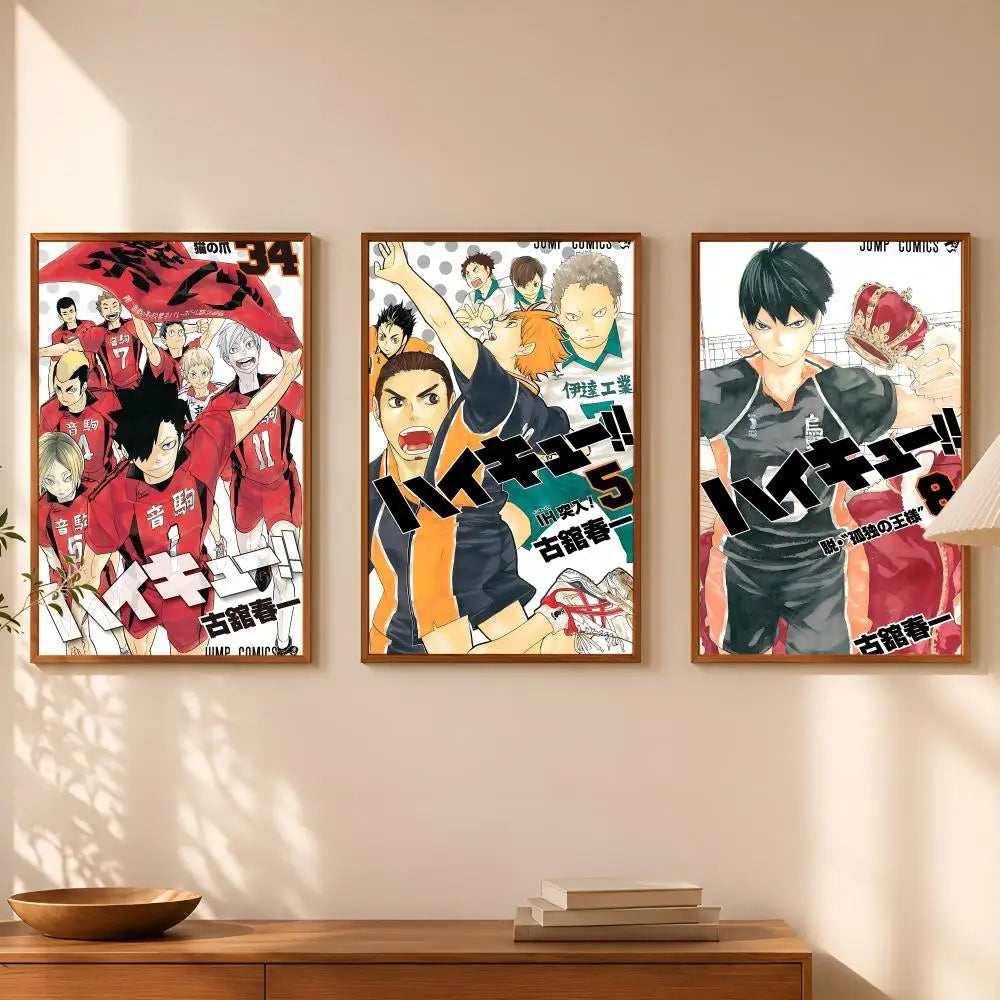 Haikyuu Anime Wall Poster – Self-Stick HD Waterproof Art Anime Wall Poster Axl