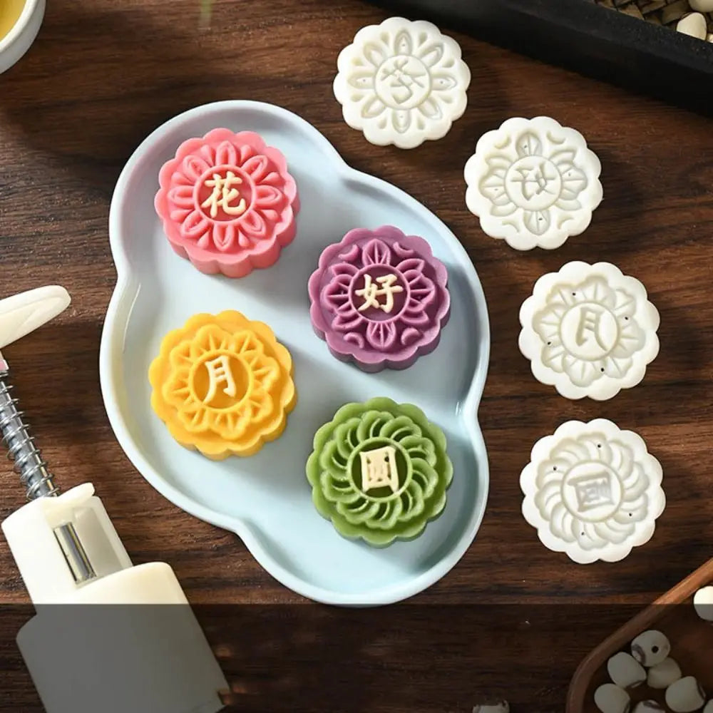 Mooncake Mold – Sakura Flower Stamp & Fondant Cake Tool Baking Mold Axl B 4Pcs