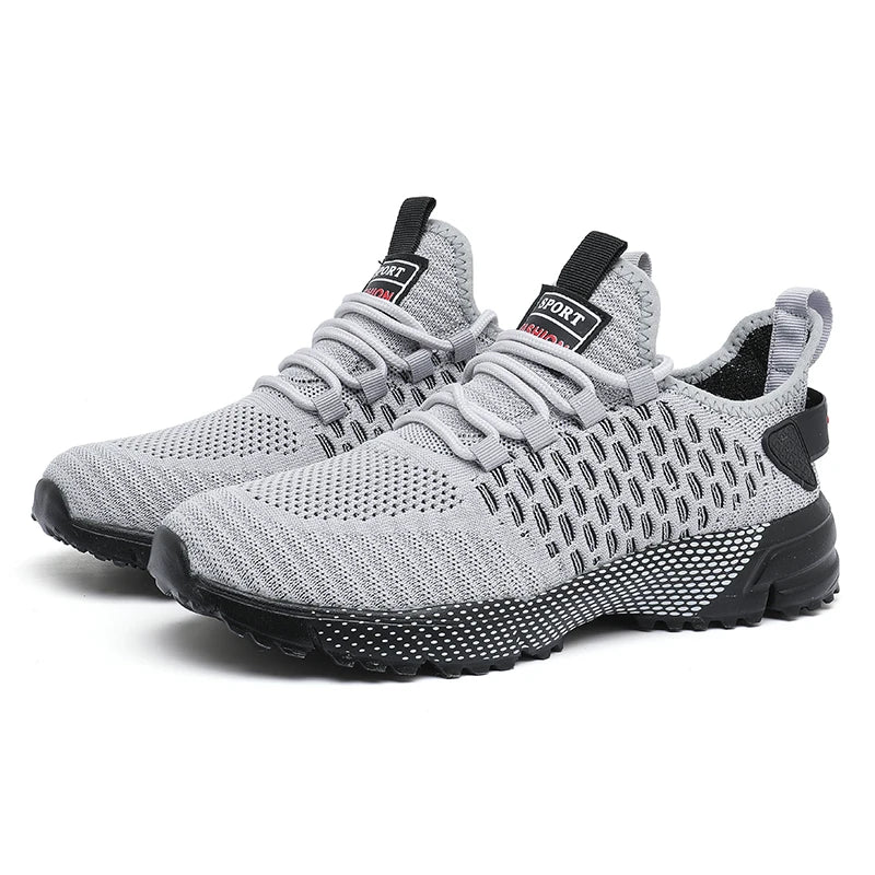 Men's Yellow Knit Sneakers – Breathable Lightweight Trainers Men's Knit Sneakers Axl Gray 37