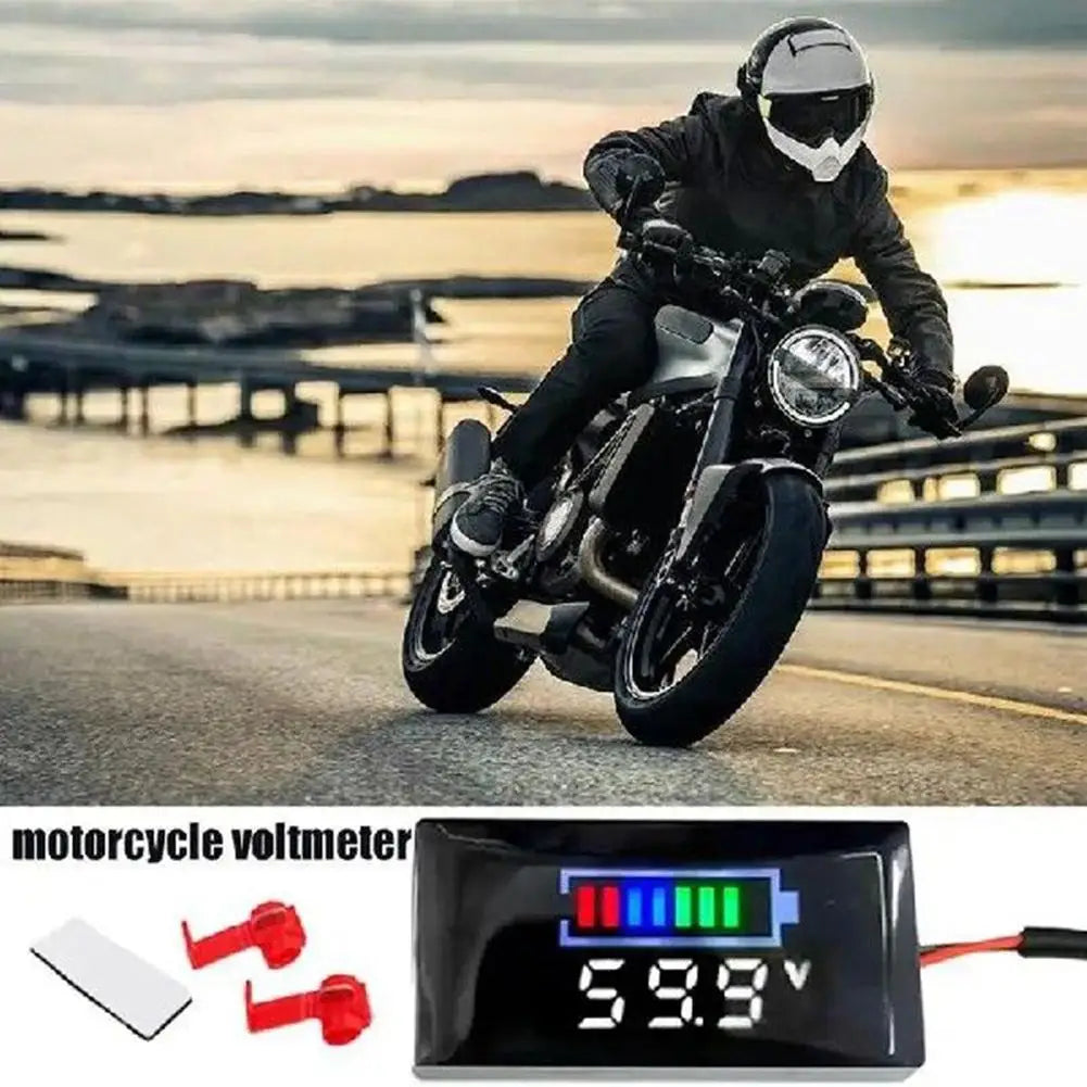 Mini LED Digital Voltmeter DC 12V–150V | Motorcycle & EV Digital Panel Voltmeter Axl