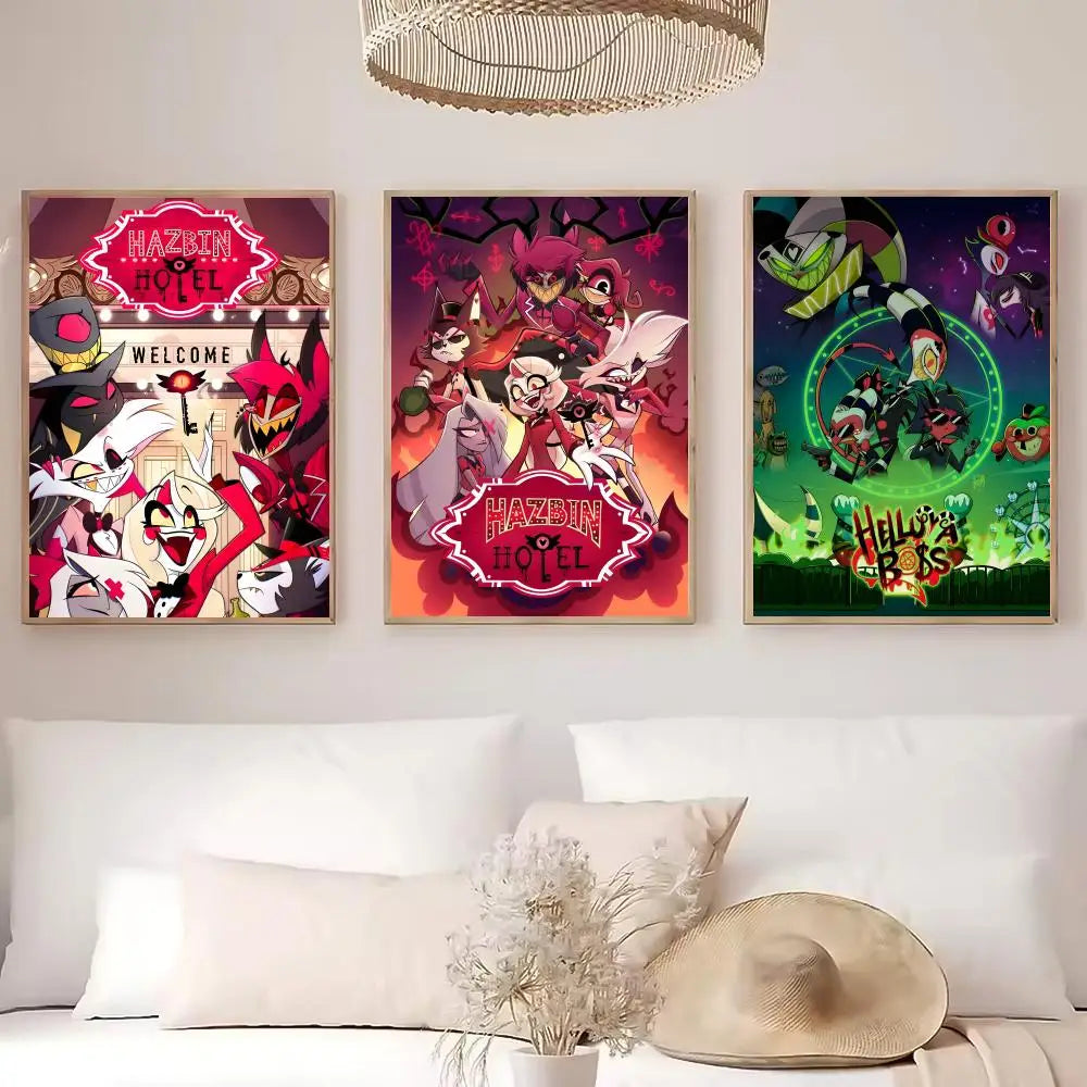 Hazbin Hotel Cartoon Poster – HD Self-Adhesive Waterproof Art Wall Art Poster Axl