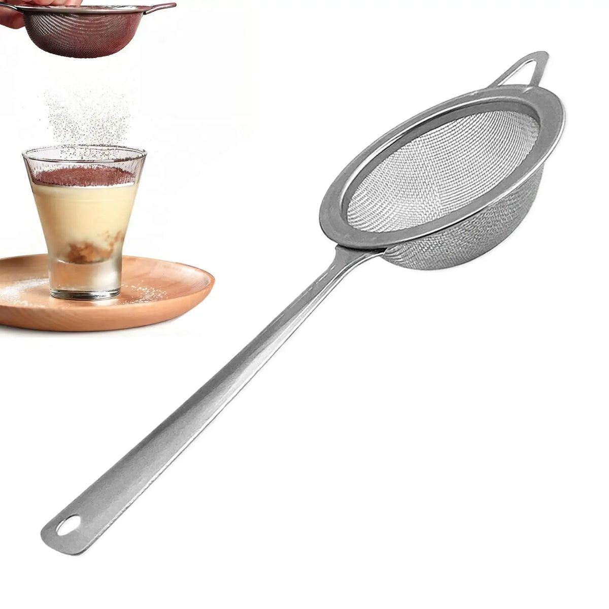 Stainless Steel Matcha & Flour Sifter | Fine Mesh Duster Kitchen Sifter Axl