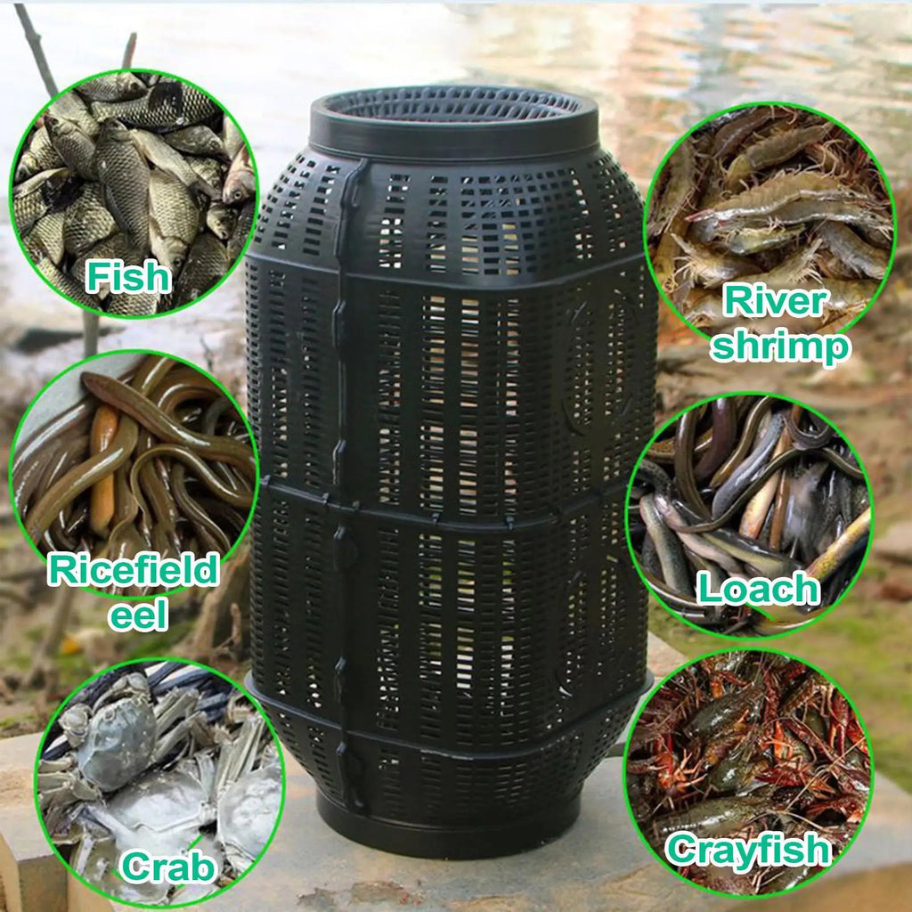 Portable Fish Trap Cage – Shrimp, Crab, Eel & Crayfish Net Fishing Trap Cage Axl