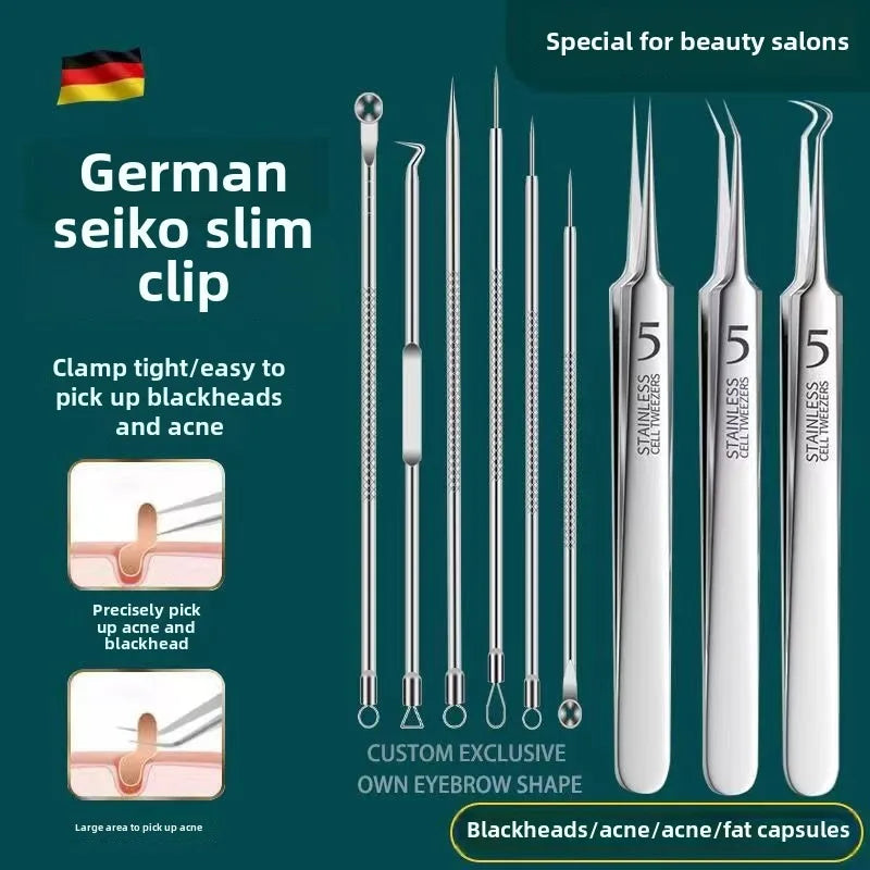 7-Piece Stainless Steel Blackhead Extractor Tool Kit Skin Extractor Kit Axl