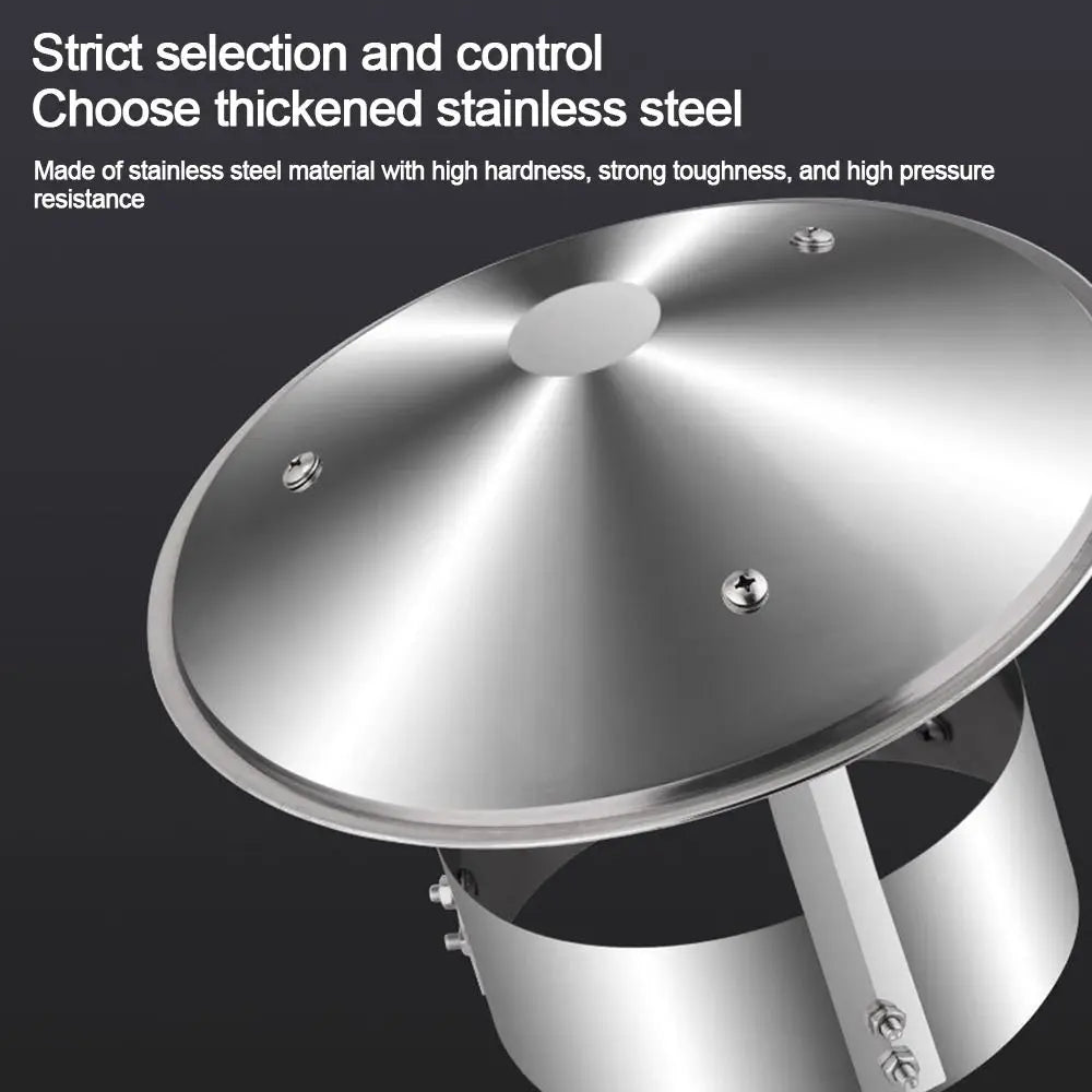 Stainless Steel Chimney Rain Cap 75–160mm | Drain Pipe Cover Chimney Rain Cap Axl
