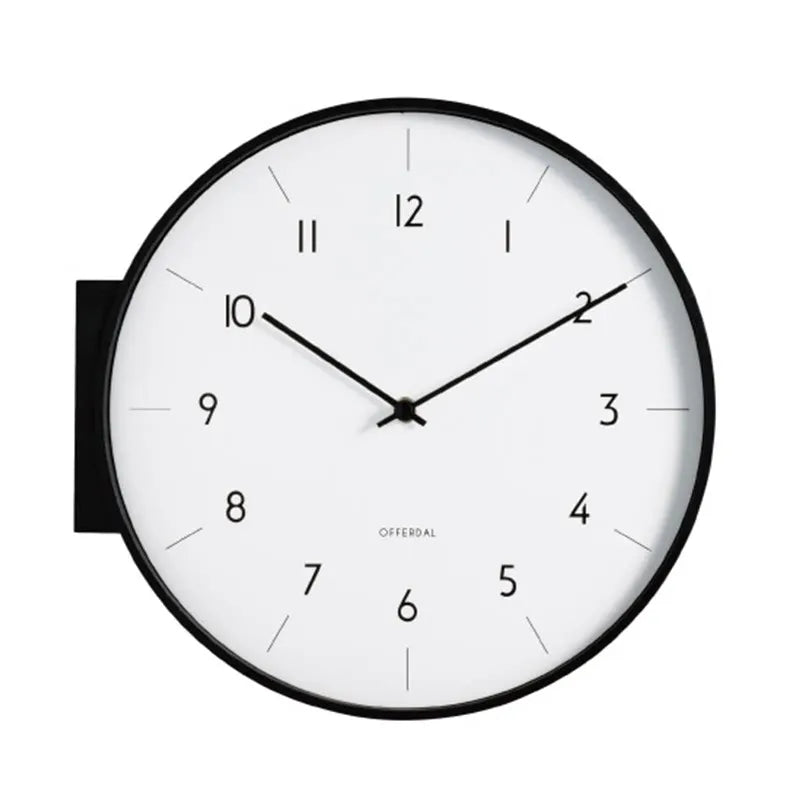 Double-Sided Silent Wall Clock – Modern Minimalist Luxury Décor Wall Clock Axl Black