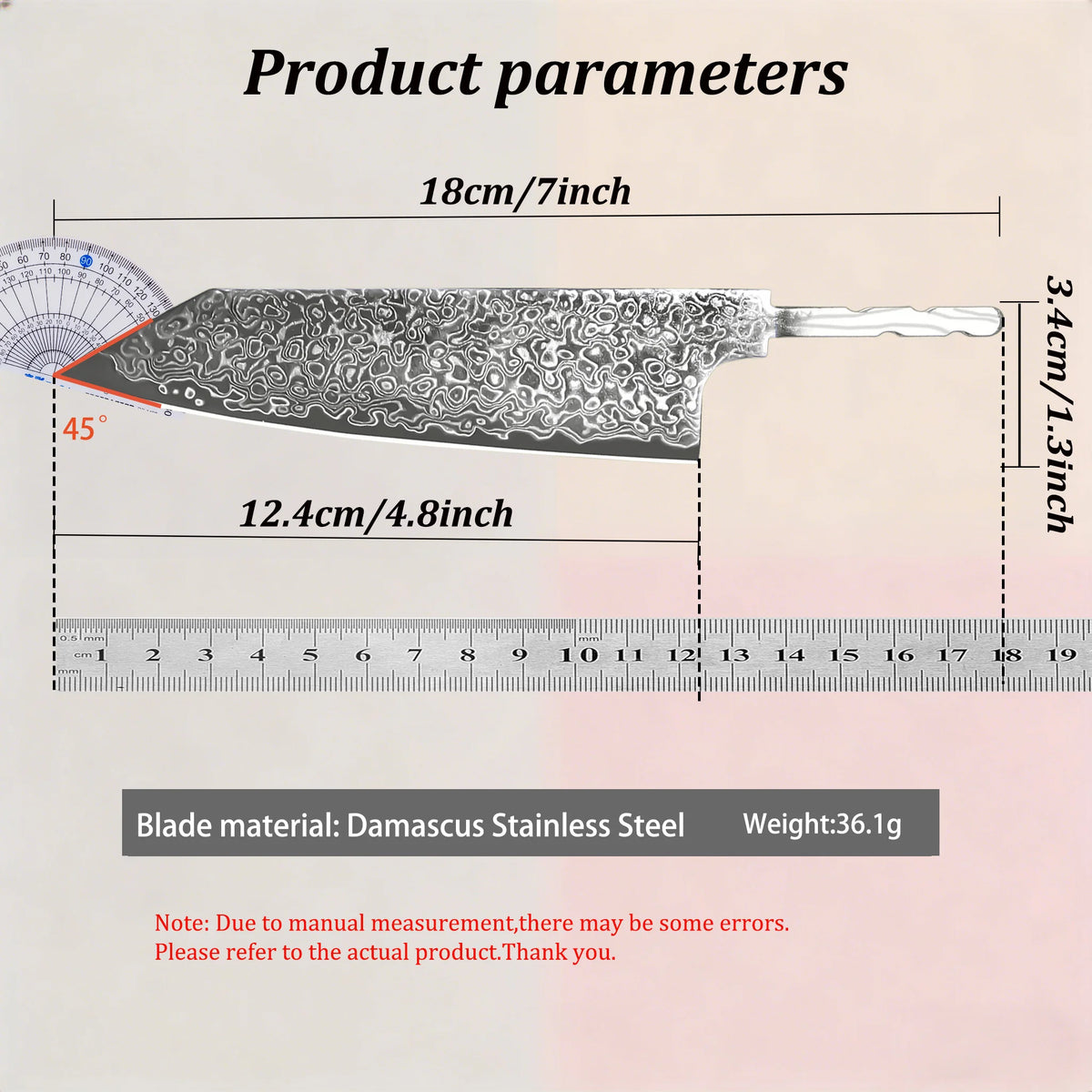 Hand Forged Damascus Steel Cleaver Blade Blank – 12.4" Damascus Cleaver Blade Axl