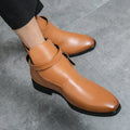 Men's Pointed Toe Chelsea Boots – Side Buckle, Sizes 38–48 Chelsea Ankle Boots Axl Yellow 38