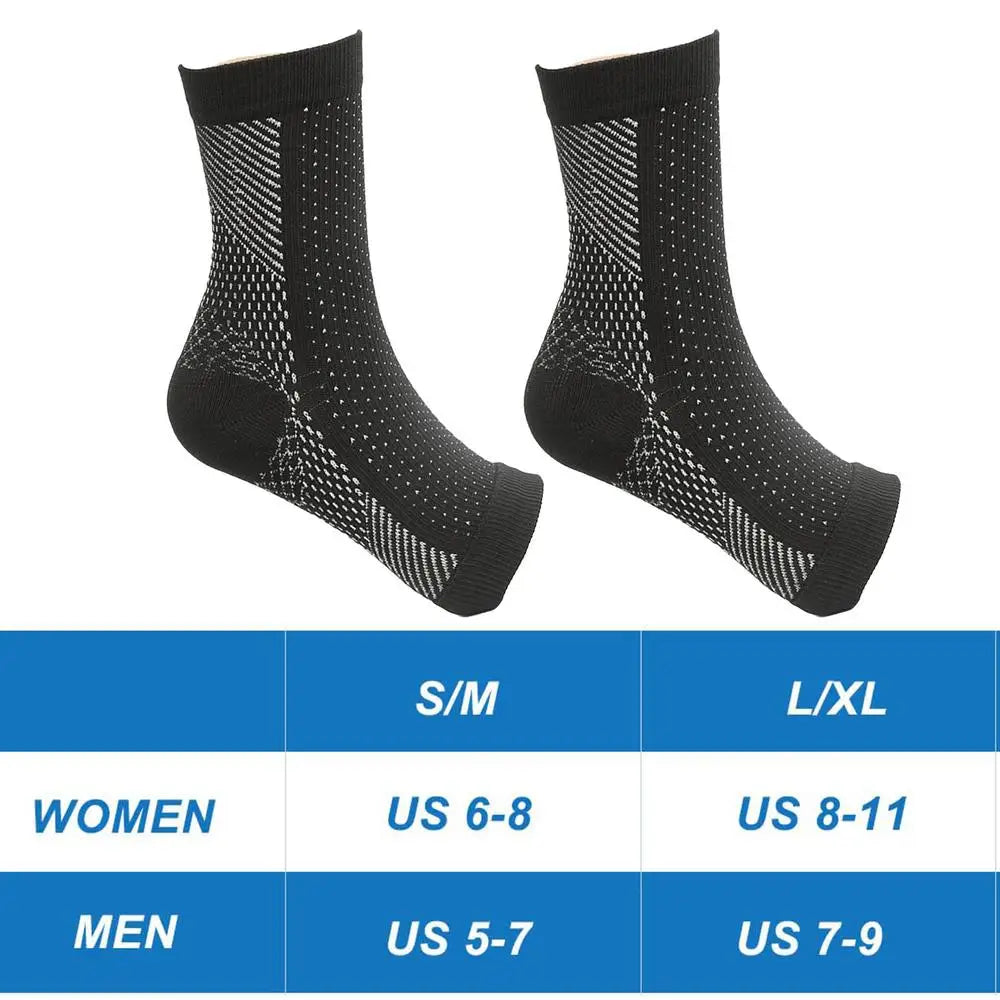 Toeless Compression Ankle Socks – Arch & Heel Support Compression Socks Axl Black S
