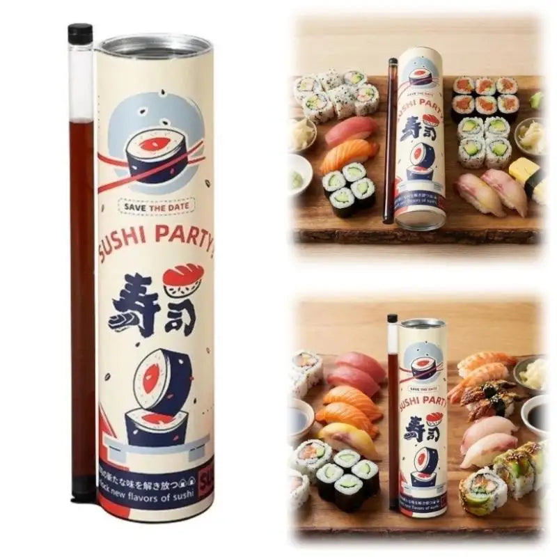 3-Pack Sushi Push Box with Sauce Straw | Bento Paper Mold Sushi Push Box Axl