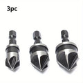 3-Pc Hex Countersink Drill Bit Set – Wood & Metal Quick Change Countersink Drill Bit Set Axl 3pcs