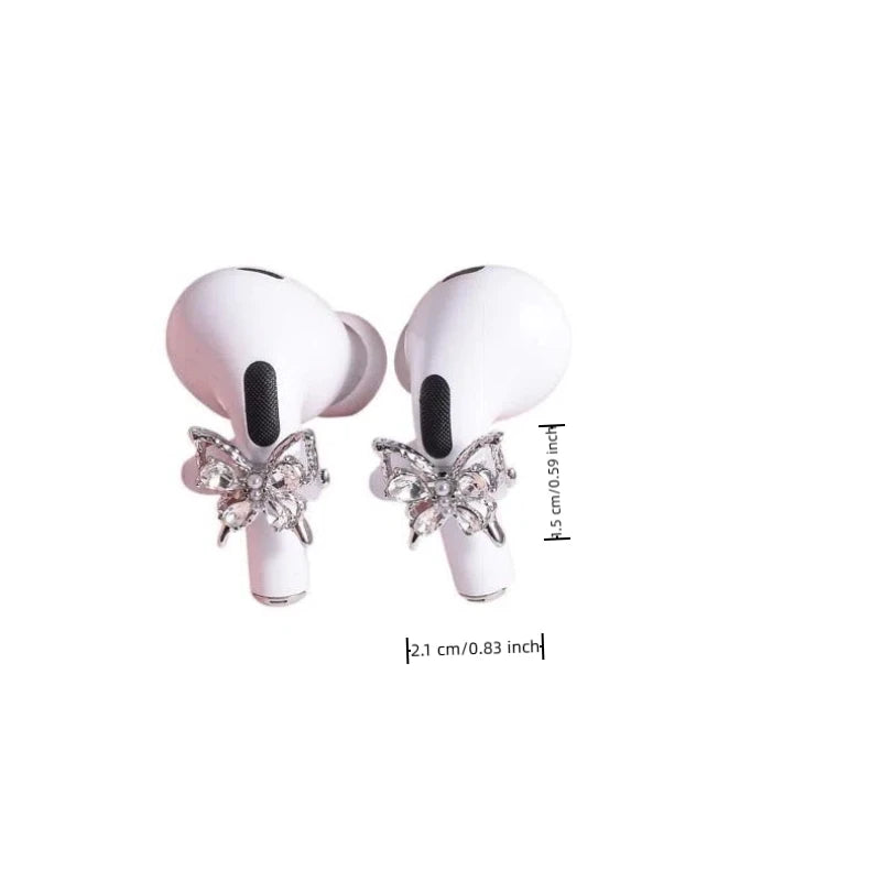 Rhinestone Earphone Charms – Decorative Earbud Clips (1 Pair) Earbud Decoration Clips Axl