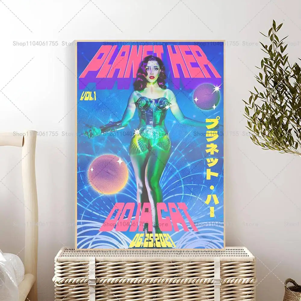 Doja Cat Self-Adhesive Wall Art Poster – Vivid Color Print Wall Art Poster Axl 10x15cm No Frame z7
