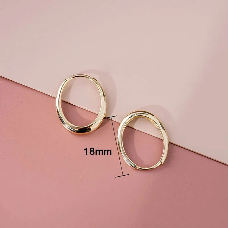 Huitan Gold Hoop Earrings – Geometric Fashion Jewelry for Women Hoop Earrings Axl