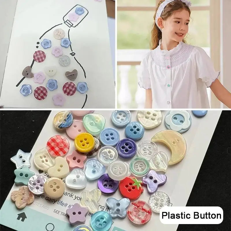 10 Pcs Random Cute Plastic Sewing Buttons for DIY Crafts Craft Sewing Buttons Axl
