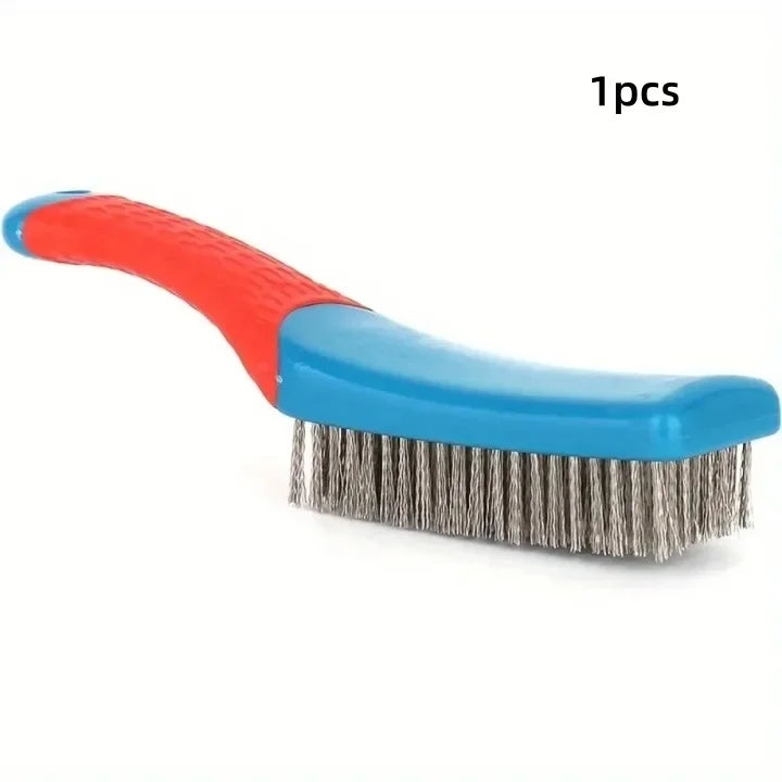 Ergonomic Hand Wire Brush – Steel Bristles, Rust Removal Hand Wire Brush Axl Blue