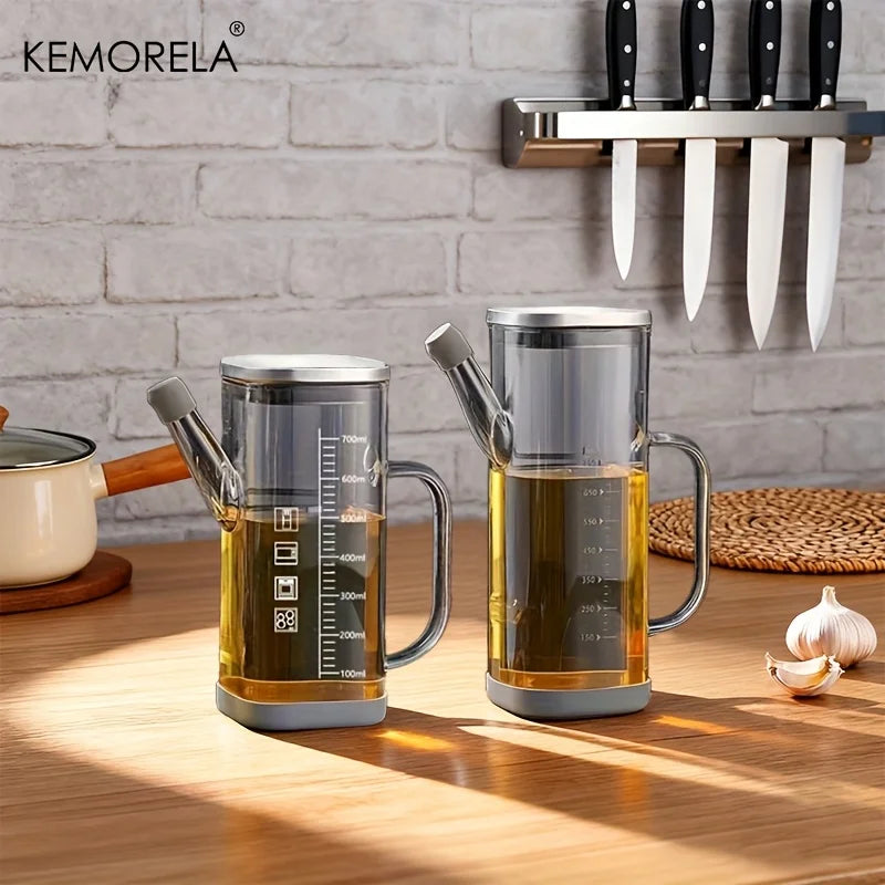 KEMORELA 700ml Glass Oil Dispenser Bottle – Leak-Proof Pourer Oil Dispenser Bottle Axl