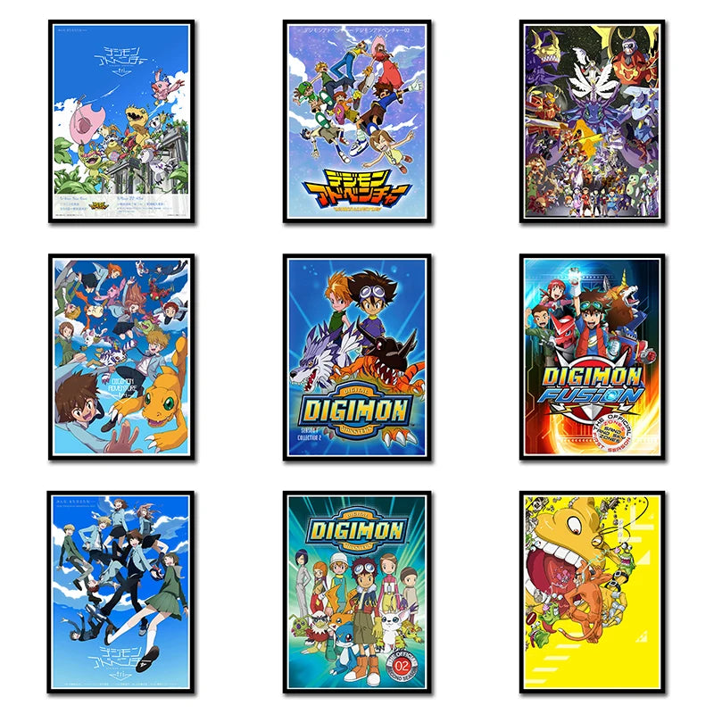 Digimon Adventure Retro Anime Poster – Kawaii Wall Art Anime Wall Poster Axl