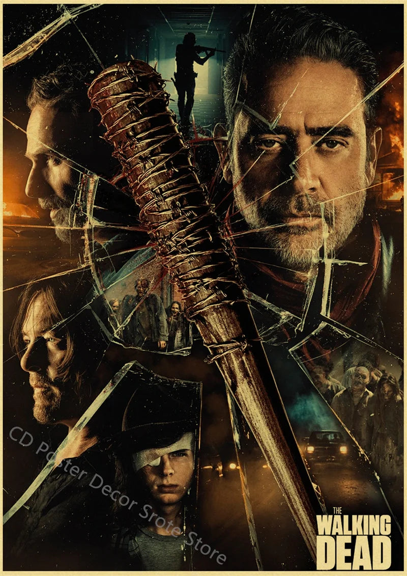 Walking Dead Retro Vintage Poster | Wall Art Print A3/A4 Wall Art Poster Axl 31 A3