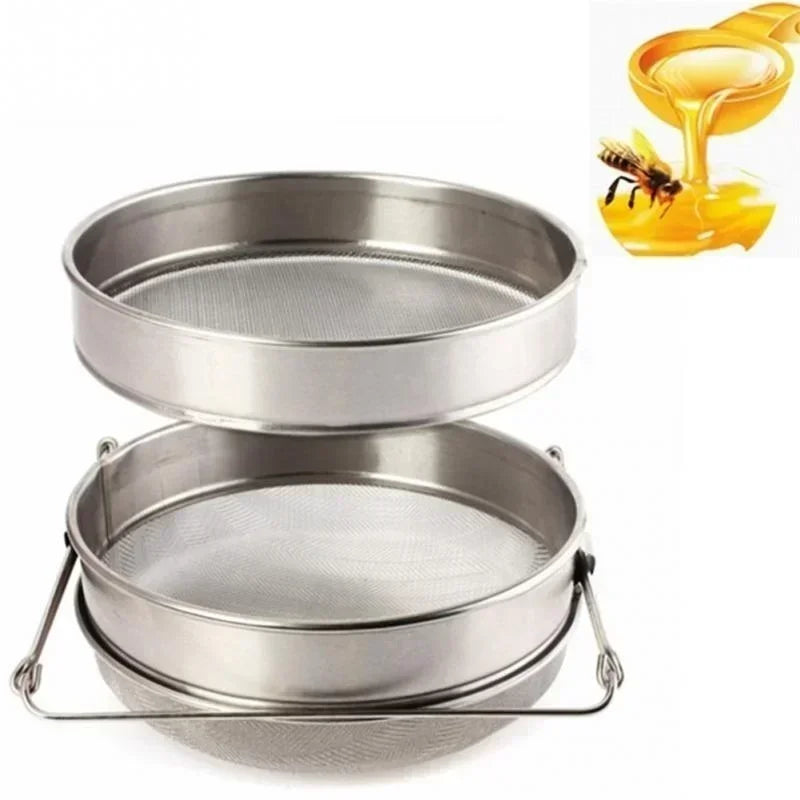 Stainless Steel Double Sieve Honey Strainer | Beekeeping Filter Honey Strainer Axl
