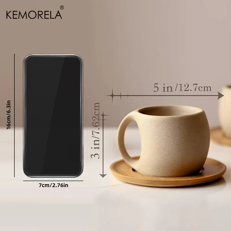 KEMORELA Ceramic Coffee Cup & Saucer 220ml | Elegant Mug Ceramic Coffee Mug Axl