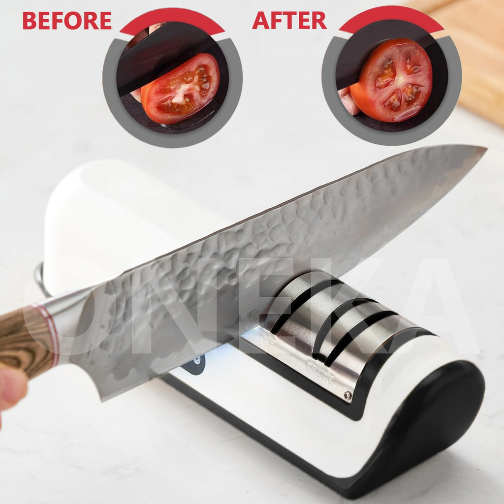 3-Stage Electric Knife Sharpener – Fast Handheld Kitchen Tool Electric Knife Sharpener Axl