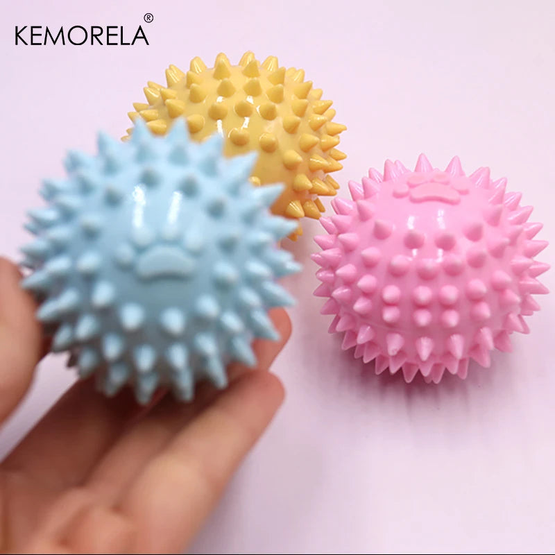 KEMORELA Dog Paw Print Thorn Ball TPR Chew Toy – Small Dogs Dog Chew Toy Axl