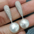 Huitan Waterdrop Pearl Dangle Earrings – Elegant Women's Jewelry Pearl Dangle Earrings Axl E5035