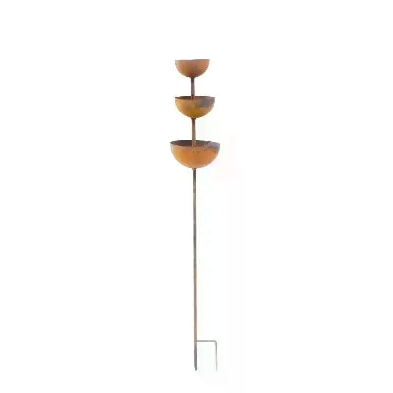 3-Tier Bird Bath Rain Collector with Metal Stake – Garden Decor Garden Bird Bath Axl